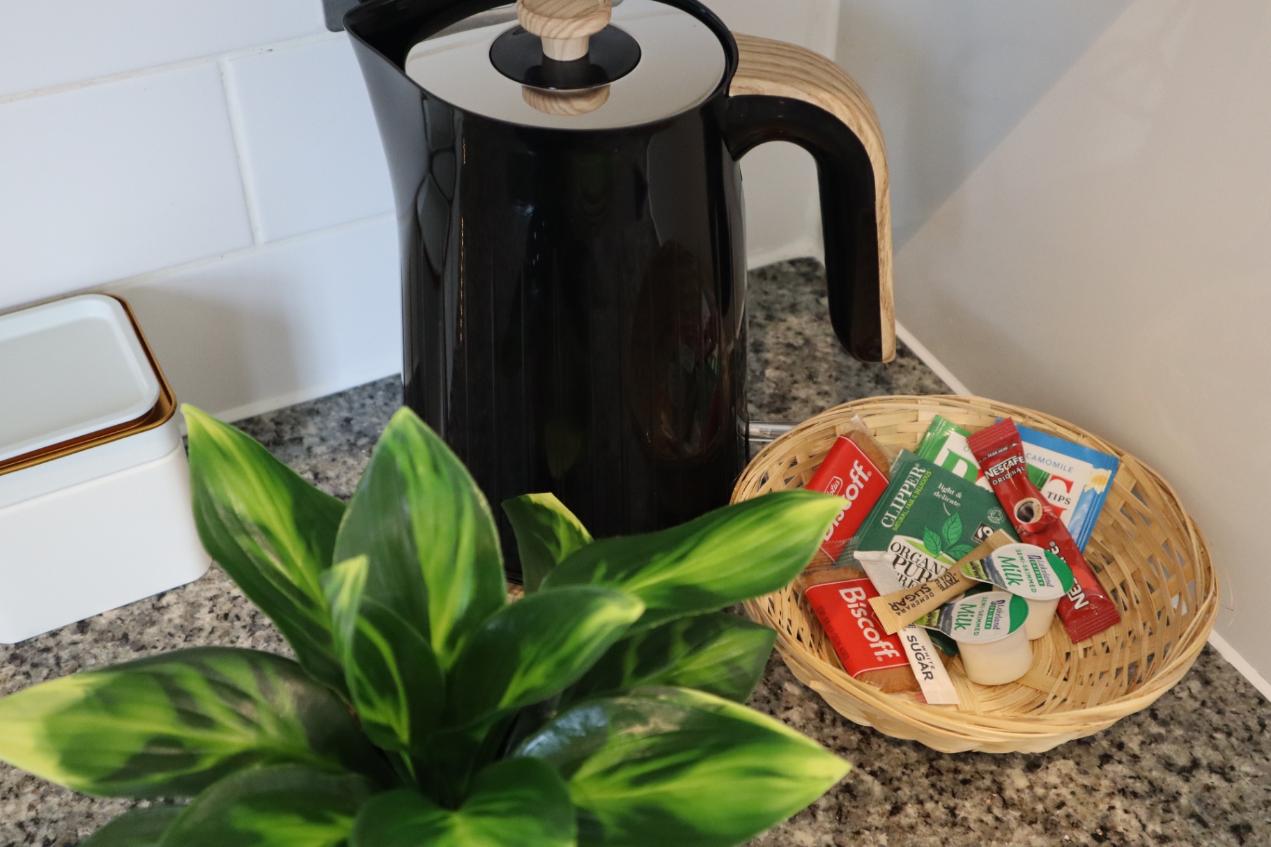 Coffee, tea and welcome basket